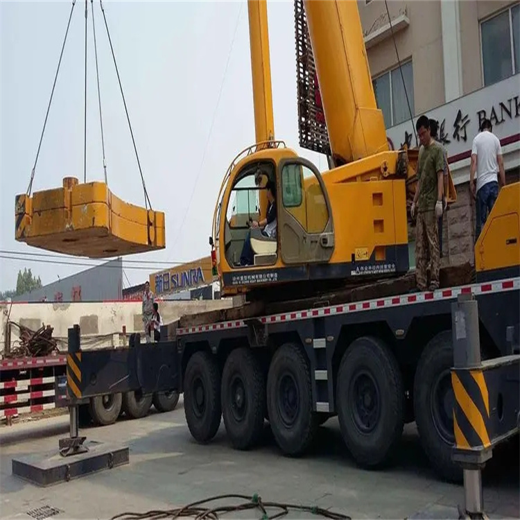 滨州当地吊车出租|机器吊装|75吨|工厂搬迁服务